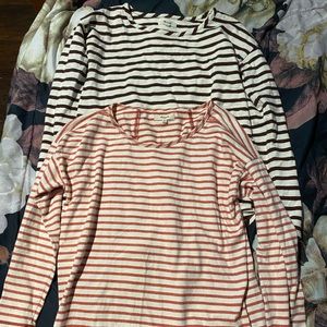 Madewell stripes long sleeve shirts